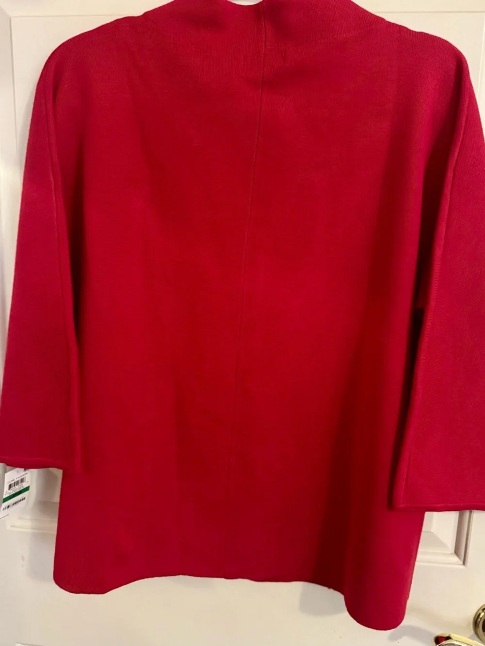 **NWT** JM Collection Red Asymmetrical Sweater Jacket & Jeweled Brooch Size - L - Picture 8 of 11